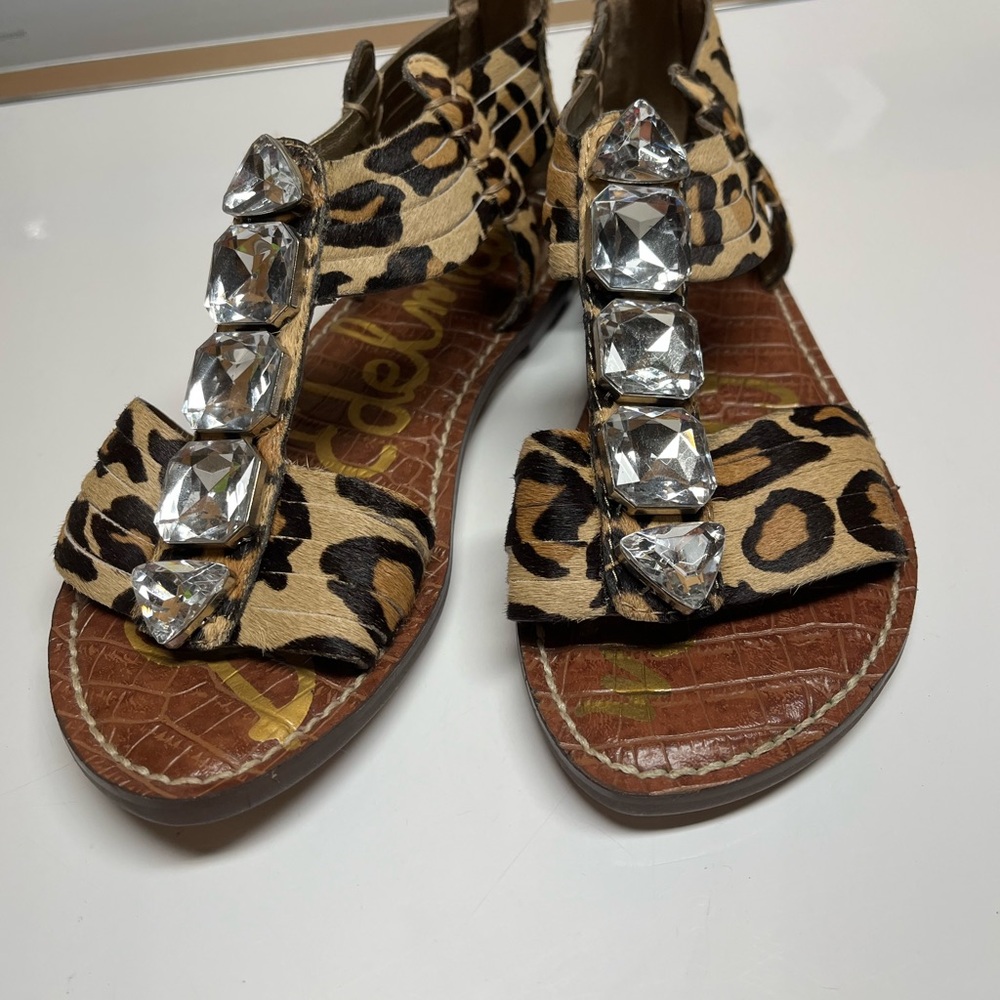 Sam Edelman calf hair blingy sandals SZ6